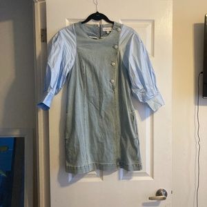 Something Navy “ Arielle Pearl Button Dress”